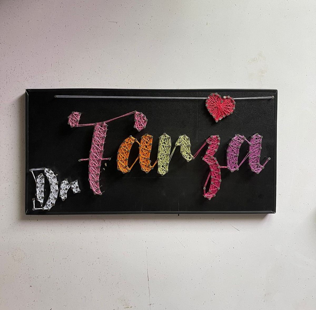 Your Name In Thread - Single Name Customise with Nail and Thread on Wood